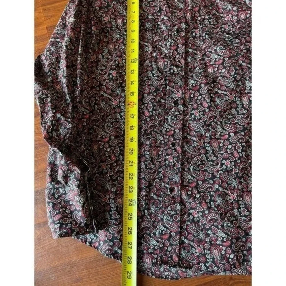 Rodeo Clothing Co Mens Red Black Paisley Western Button Up‎ Shirt Medium M |K1